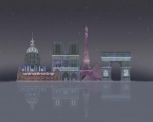 Paris Skyline Night Reflections | Obraz na stenu