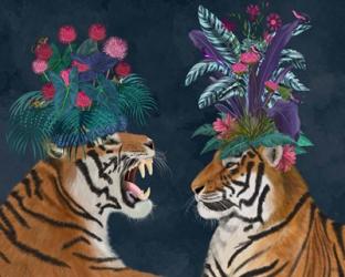 Hot House Tigers, Pair, Dark | Obraz na stenu
