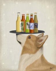 Corgi Tan White Beer Lover | Obraz na stenu