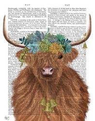 Highland Cow Bohemian 1 Book Print | Obraz na stenu