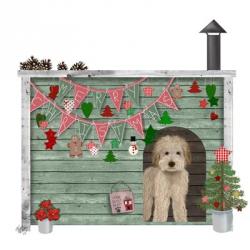 Christmas Des - Christmas Kennel - Homespun | Obraz na stenu