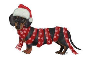 Christmas Des - Dachshund Snowflake Scarf | Obraz na stenu