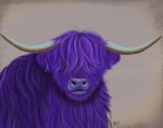 Highland Cow 5, Purple, Portrait | Obraz na stenu