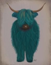 Highland Cow 3, Turquoise, Full | Obraz na stenu