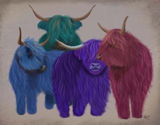 Highland Cows, Multicoloured Herd | Obraz na stenu