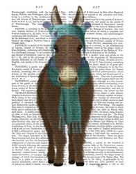 Donkey Blue Hat and Scarf Book Print | Obraz na stenu