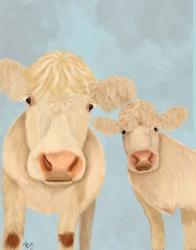 Cow Duo, Cream, Looking at You | Obraz na stenu