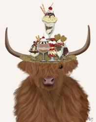 Highland Cow and Ice Cream Hat | Obraz na stenu