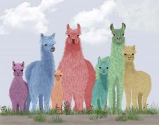 Llama Pastel Family | Obraz na stenu