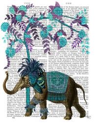 Niraj Elephant, Blue Tree | Obraz na stenu