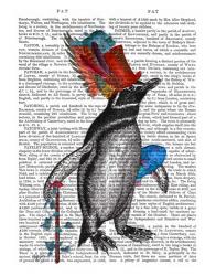 Penguin and Fish Hat Book Print | Obraz na stenu