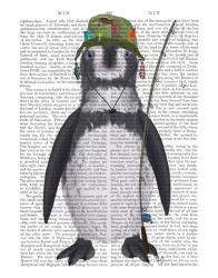 Penguin Fishing Book Print | Obraz na stenu