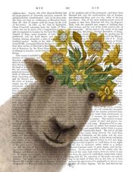 Sheep with Daffodil Crown Book Print | Obraz na stenu