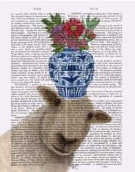 Sheep with Vase of Flowers Book Print | Obraz na stenu