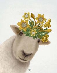 Sheep with Daffodil Crown | Obraz na stenu
