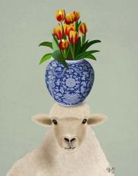 Sheep and Tulips | Obraz na stenu