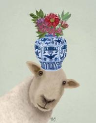 Sheep with Vase of Flowers | Obraz na stenu