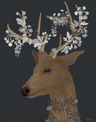Deer, White Flowers | Obraz na stenu