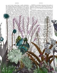 Wildflower Bloom, Snail Bird Book Print | Obraz na stenu