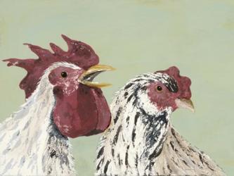 Four Roosters White Chickens | Obraz na stenu
