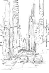 Pencil Cityscape Study IV | Obraz na stenu