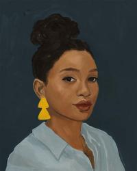 Figure in Yellow Earring | Obraz na stenu