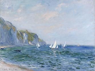 Cliffs and Sailboats at Pourville | Obraz na stenu