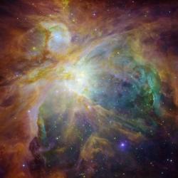 Spitzer and Hubble Create Colorful Masterpiece | Obraz na stenu