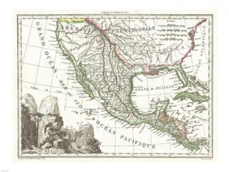 1810 Tardieu Map of Mexico, Texas and California | Obraz na stenu