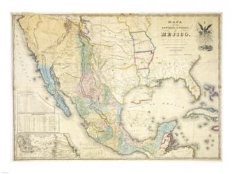 Map of Mexico 1847 | Obraz na stenu