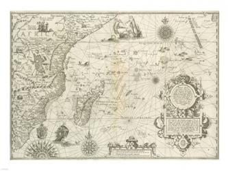 East Africa and the Indian Ocean 1596, Arnold Florent van Langren | Obraz na stenu