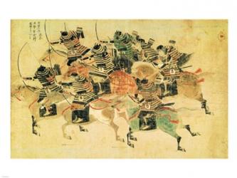 Samurais on horseback | Obraz na stenu