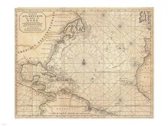 1683 Mortier Map of North America, the West Indies, and the Atlantic Ocean | Obraz na stenu