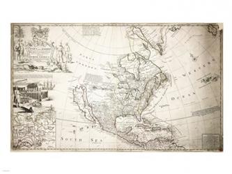 John Lord Sommers Map of North America | Obraz na stenu