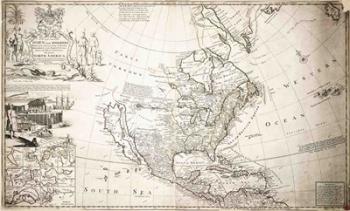 John Lord Sommers Map of North America | Obraz na stenu