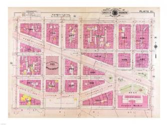 1909 map of Downtown Washington, D.C. | Obraz na stenu