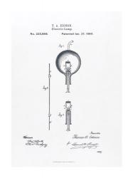 Thomas Edison light bulb original patent drawing | Obraz na stenu