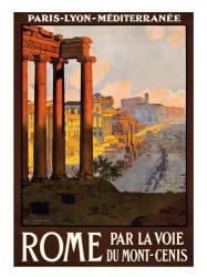 Rome par la voie du Mont-Cenis, travel poster 1920 | Obraz na stenu