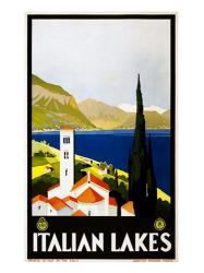 Italian Lakes, travel poster, 1930 | Obraz na stenu