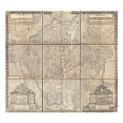 1652 Gomboust 9 Panel Map of Paris, France | Obraz na stenu