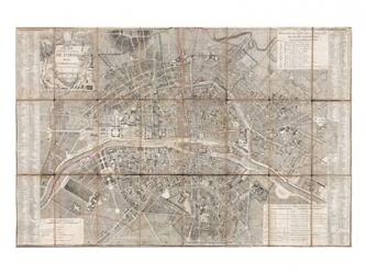 1797 Jean Map of Paris and the Faubourgs, France | Obraz na stenu