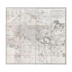 1852 Andriveau Goujon Map of Paris and Environs, France | Obraz na stenu