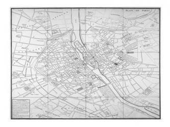 Paris map circe 1739 | Obraz na stenu