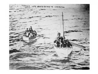 Titanic Life Boats on Way to Carpathia | Obraz na stenu