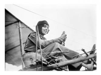 Aviator Helene Dutrieu Seated in Her Airplane | Obraz na stenu