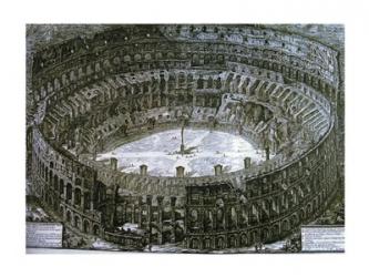 Interior of the Colosseum with niches for the Via Crucis | Obraz na stenu