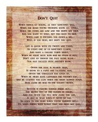 Don't Quit Poem | Obraz na stenu