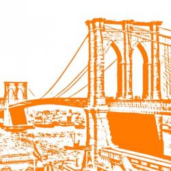 Orange Brooklyn Bridge | Obraz na stenu