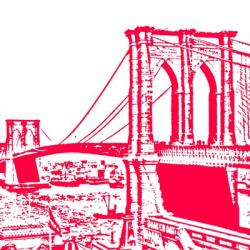 Red Brooklyn Bridge | Obraz na stenu