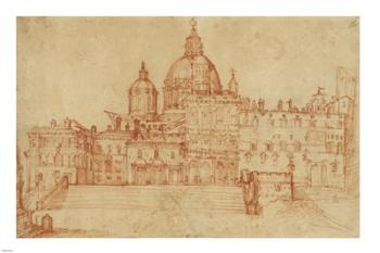 View of Saint Peter's (recto); Study of a Young Man | Obraz na stenu